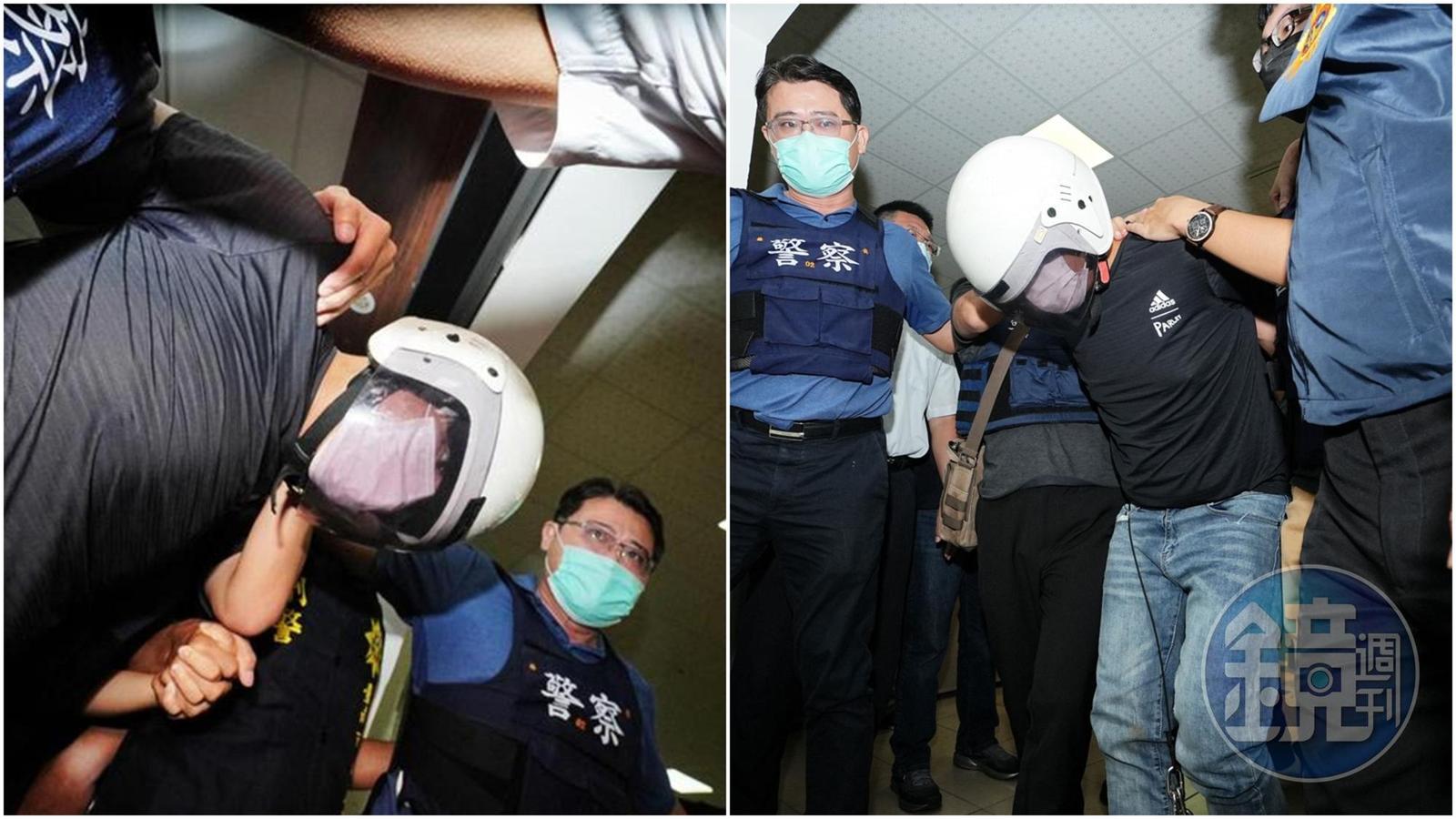 台南殺警凶嫌林信吾案發後17小時落網，今早警方將他移送地檢署。
