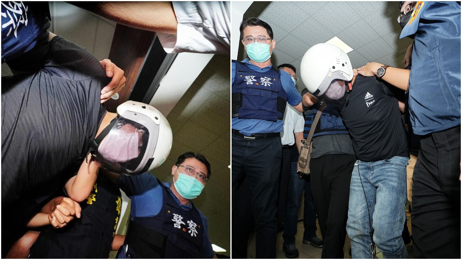 台南殺警凶嫌林信吾案發後17小時落網，今早警方將他移送地檢署。