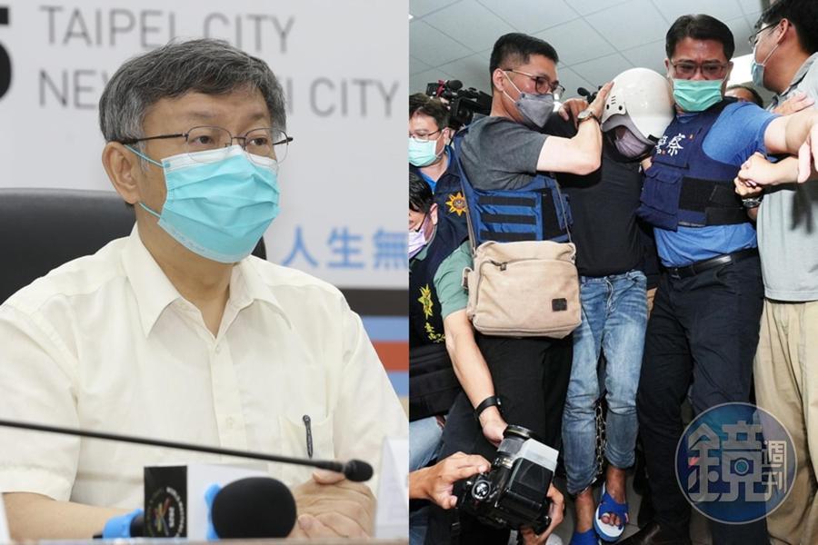 對於台南殺警案凶嫌(右圖),柯文哲(左圖)呼籲要不要用情緒解決問題。