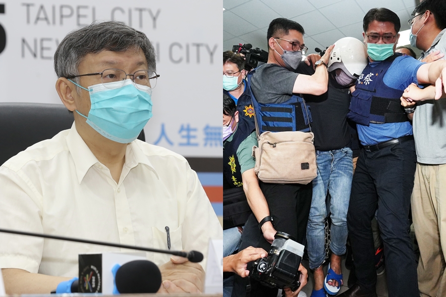 對於台南殺警案凶嫌（右圖），柯文哲（左圖）呼籲要不要用情緒解決問題。