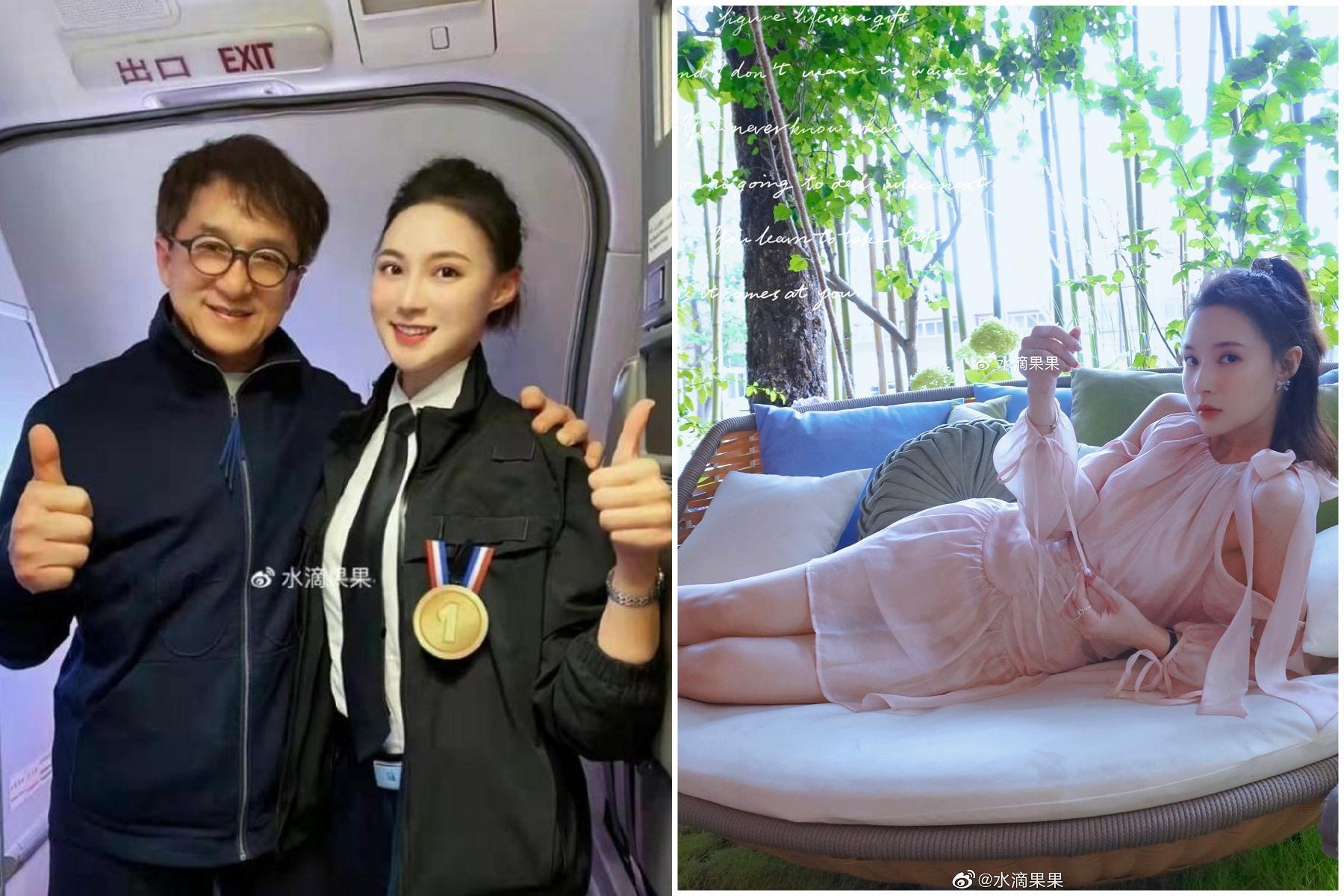 正妹空姐曾被成龍摟肩要電話,半年後現況曝光!傳身價暴漲變嬌媚貴婦。(翻自微博)