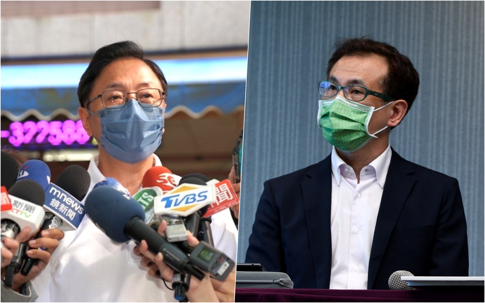 張善政（左）批綠營應為林智堅論文案道歉，鄭運鵬（右）則反指其對林姿妙涉貪案視而不見。（左圖張善政競辦提供／右圖本刊資料照）