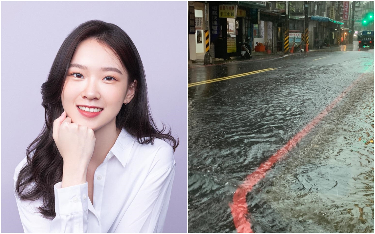 年僅23歲的永福里里長參選人陳紫渝po文，提醒大家「一定要注意行車安全，路上小心。」（翻攝自陳紫渝臉書）