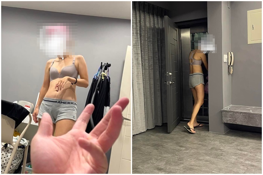 網友分享女友去倒垃圾的穿著，沒想到引起熱議。（翻攝自爆廢公社）