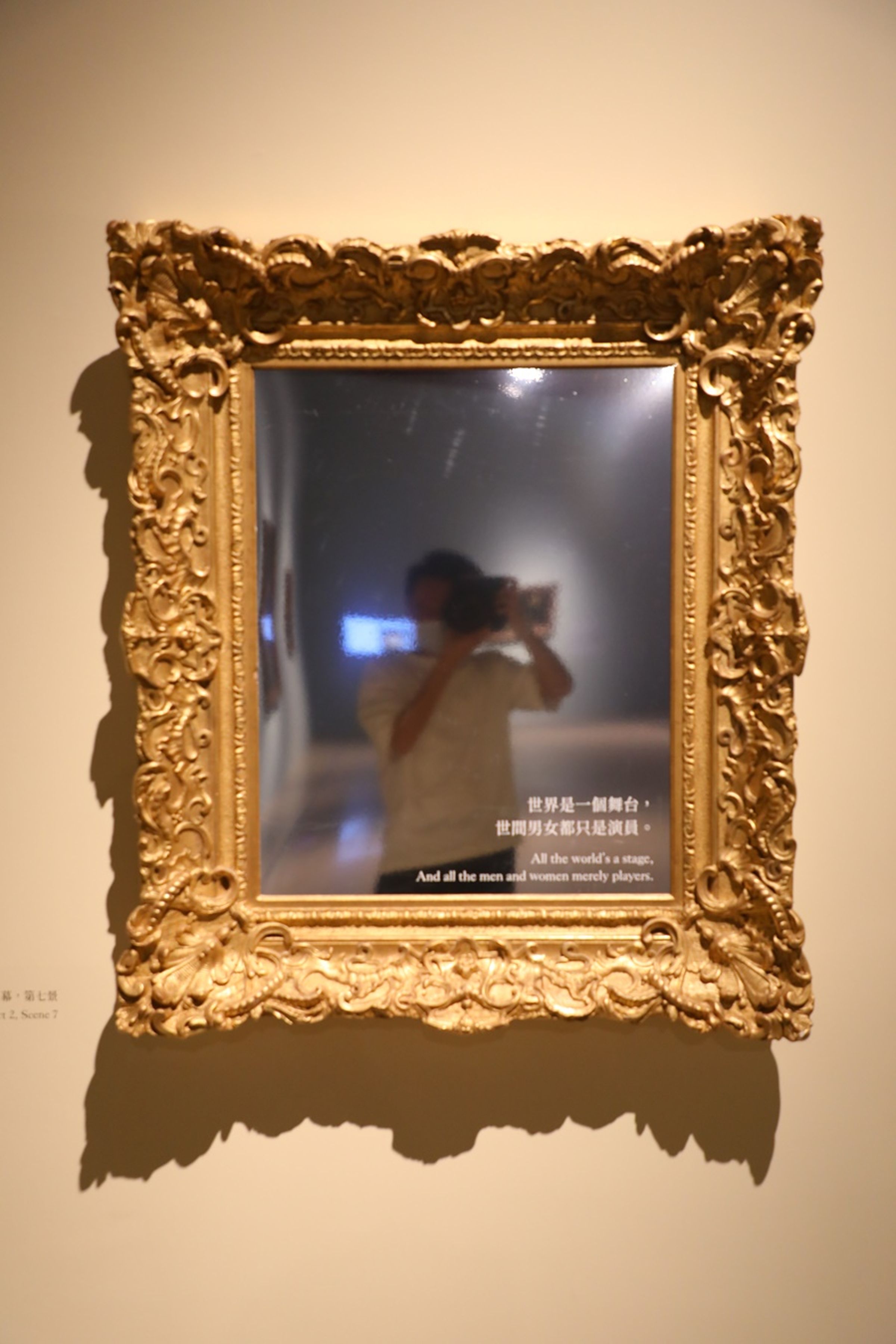展覽出口處特地設置了一面鏡子，每個人都可自拍一張應景的肖像照。