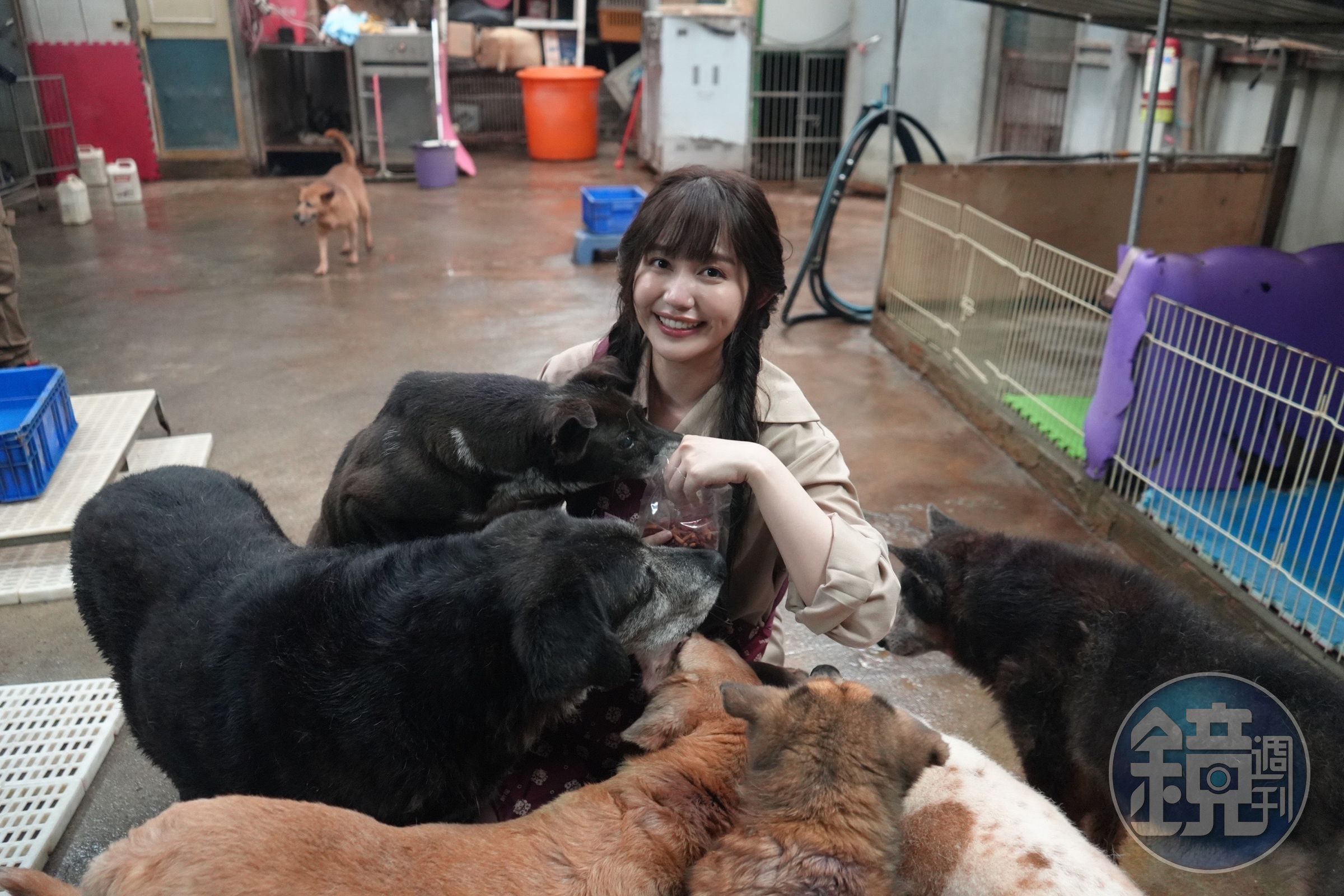 琳誼Ring日前到到流浪動物之家做公益服務。（相映國際提供）