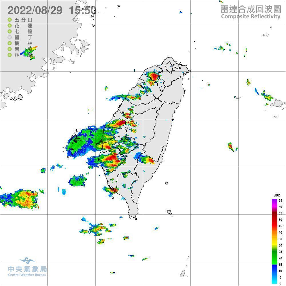 氣象局指出，南投及彰化以南地區有局部大雨發生的機率。（中央氣象局提供）