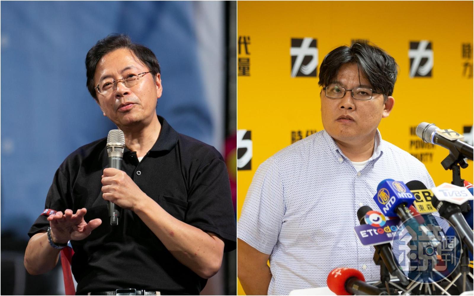 張善政(左)遭踢爆拿了國家經費的研究報告涉嫌抄襲,邱顯智(右)狠批「不需要再多一個,欠缺學術倫理、沒有政治誠信的政客。」(本刊資料照)