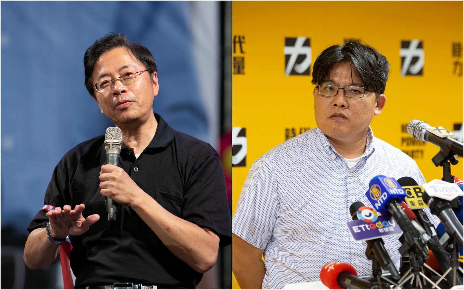 張善政（左）遭踢爆拿了國家經費的研究報告涉嫌抄襲，邱顯智（右）狠批「不需要再多一個，欠缺學術倫理、沒有政治誠信的政客。」（本刊資料照）