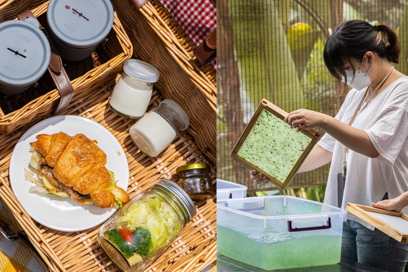 「薰衣草森林」的住客可享有花海中野餐的樂趣，寓教於樂的「首座森林抽象畫」則是所有入園遊客皆可體驗。