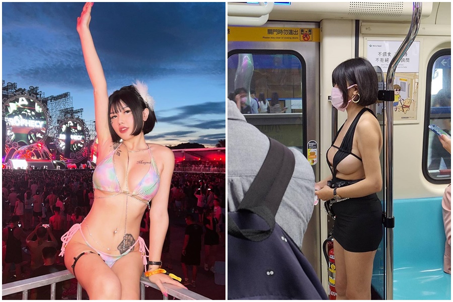 JKF女郎張嘻嘻因穿著火辣搭乘捷運遭酸民攻擊，在臉書發文反擊。（翻攝自張嘻嘻IG）