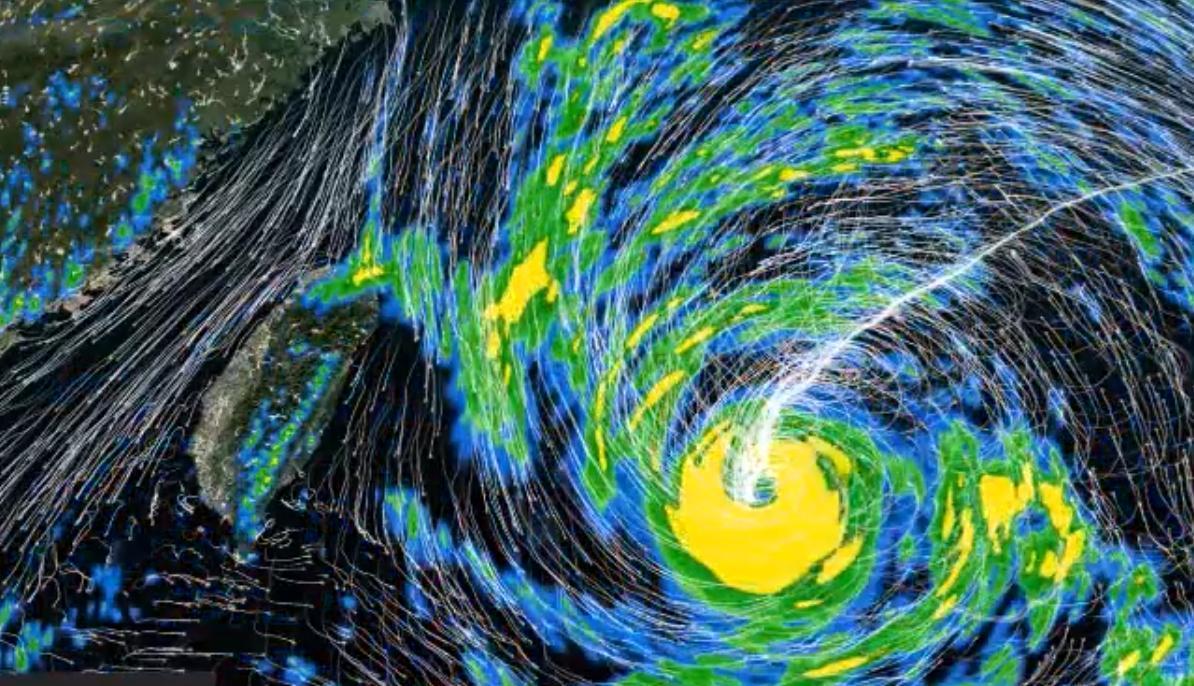 台灣雲雨明日下午預測情形。(翻攝自彭啟明臉書)