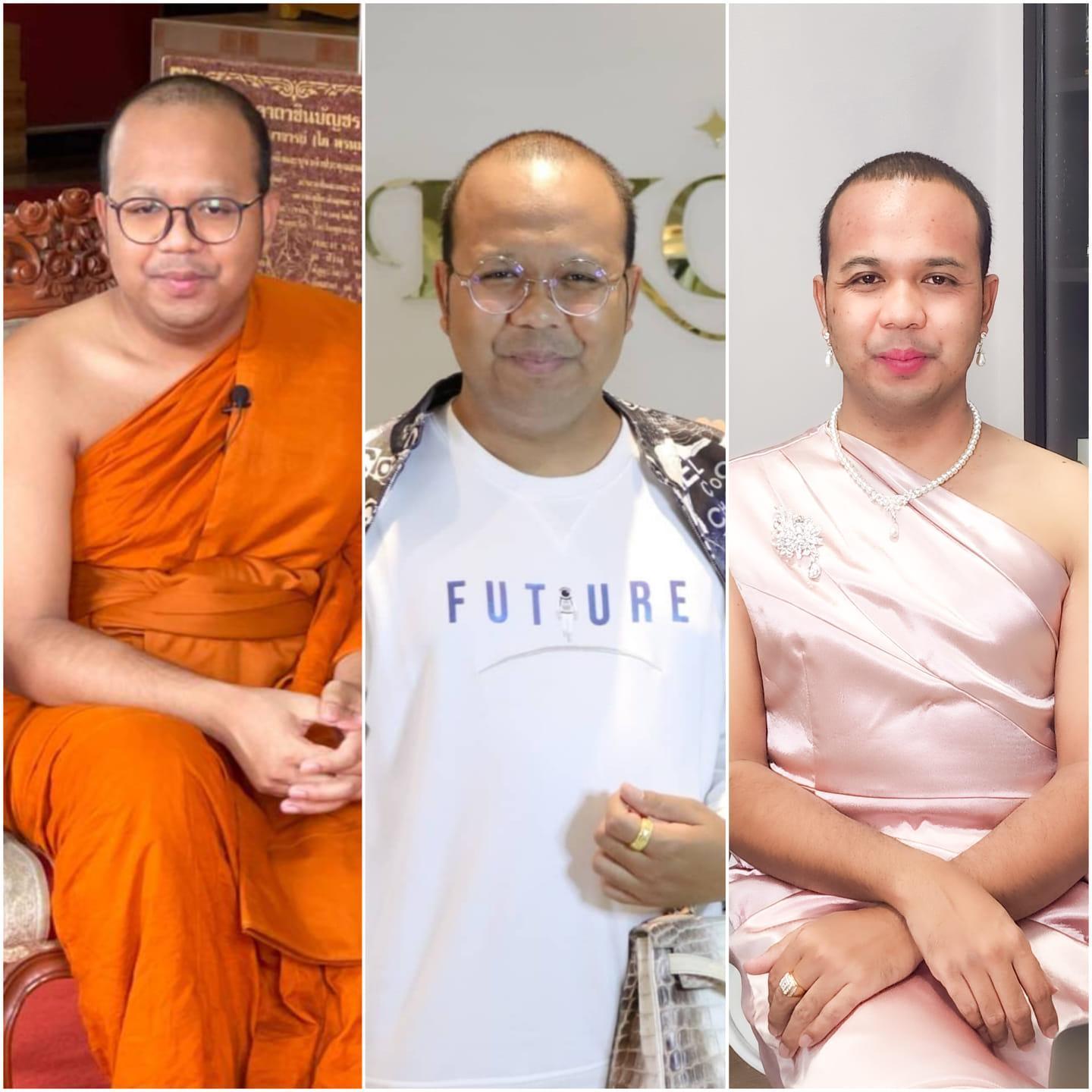 泰國和尚普拉旺轉型變「正妹」掀起熱議,臉書擁有230萬人追蹤。(翻攝普拉旺臉書)