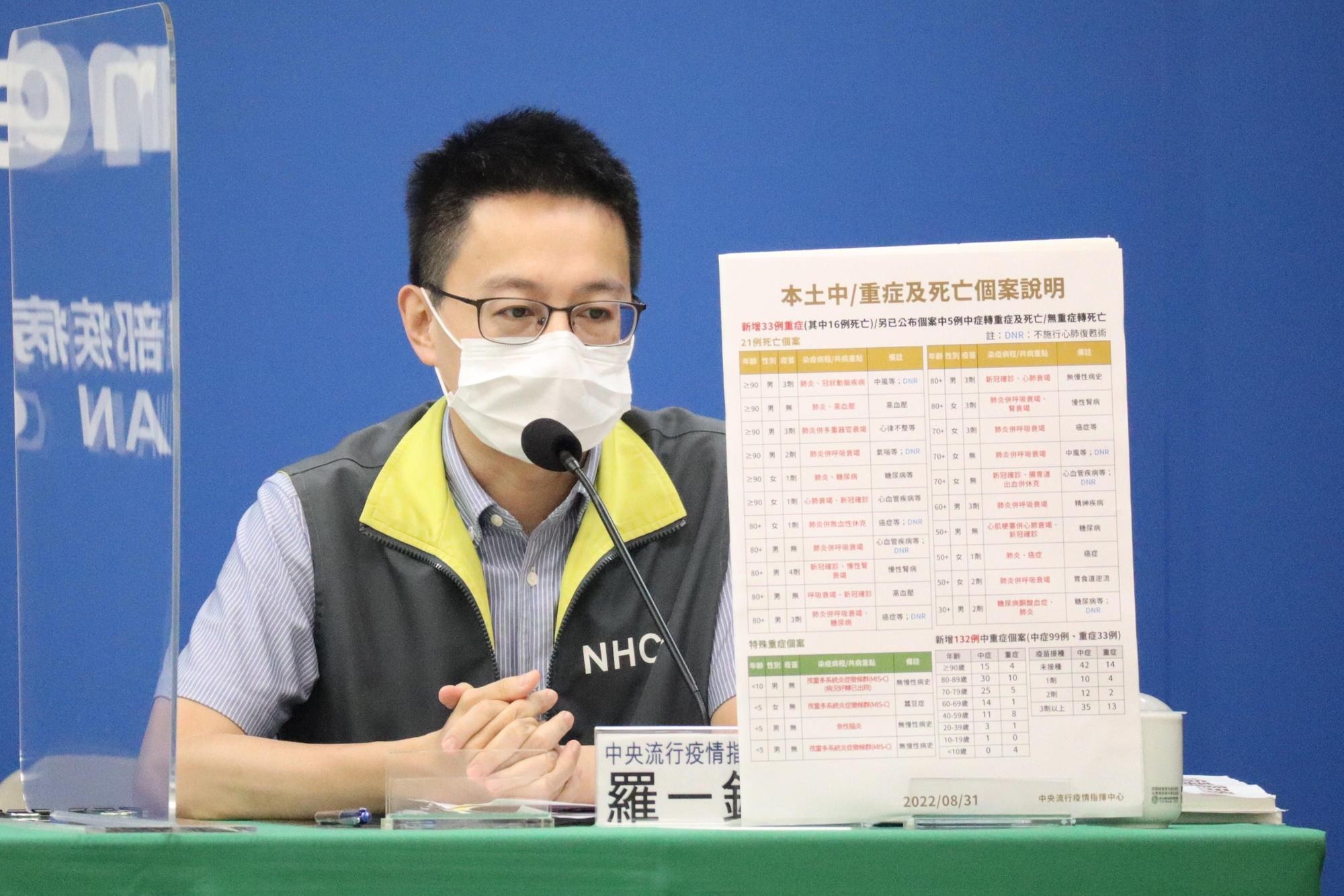 指揮中心說明最新疫情。（指揮中心提供）