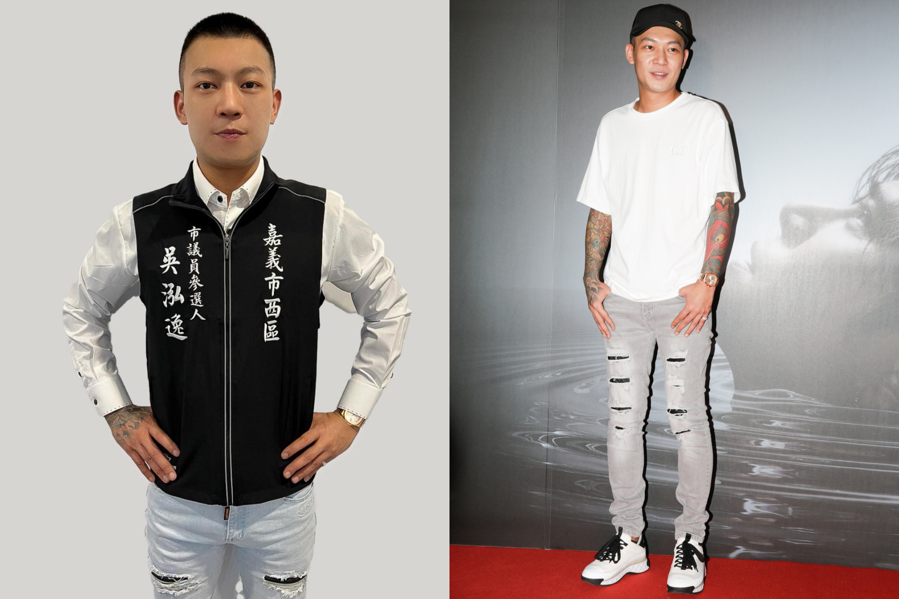 網紅鳳梨（吳泓逸）本來4月在臉書公布參選議員的消息，沒想到今稱太忙不選了。（左圖翻攝自鳳梨 吳泓逸臉書，右為本刊資料照）