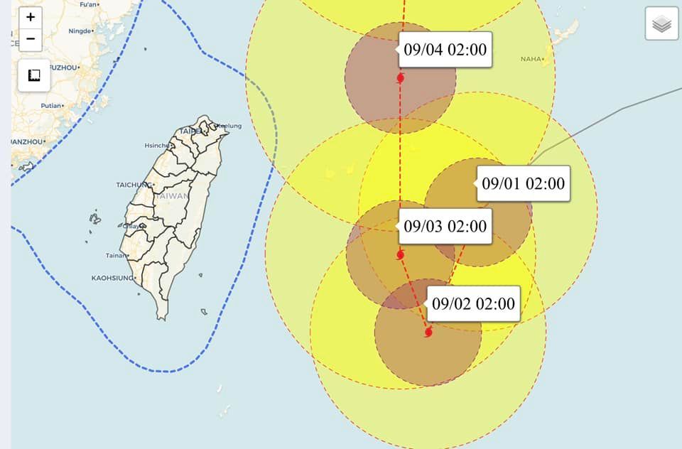 強颱軒嵐諾暴風圈持續擴大。（翻攝自氣象達人彭啟明臉書）