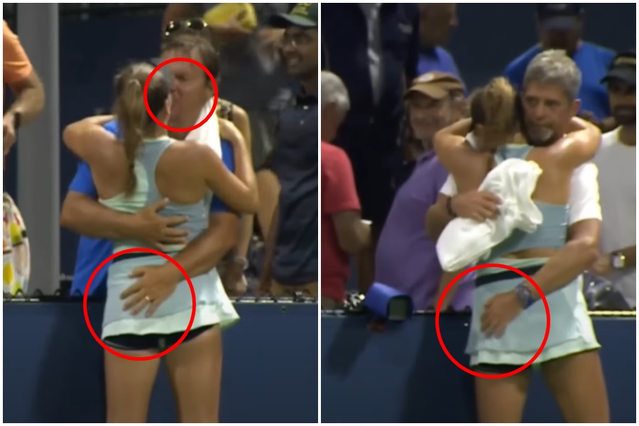 捷克16歲小將貝萊克在美網資格賽的慶祝方式，引起美國球迷反感。（翻攝自推特）