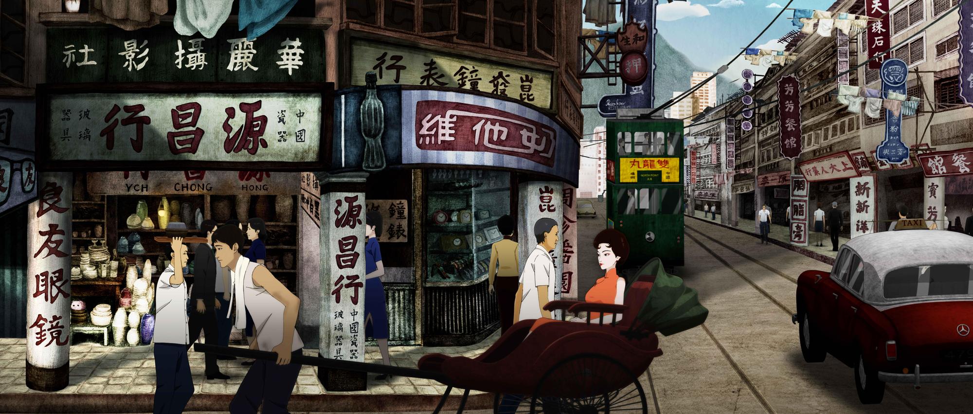 中港台上百名動畫工作者共同打造《繼園臺七號》場景，透過手工繪製後進行電腦上色，相當細膩。（CATCHPLAY）