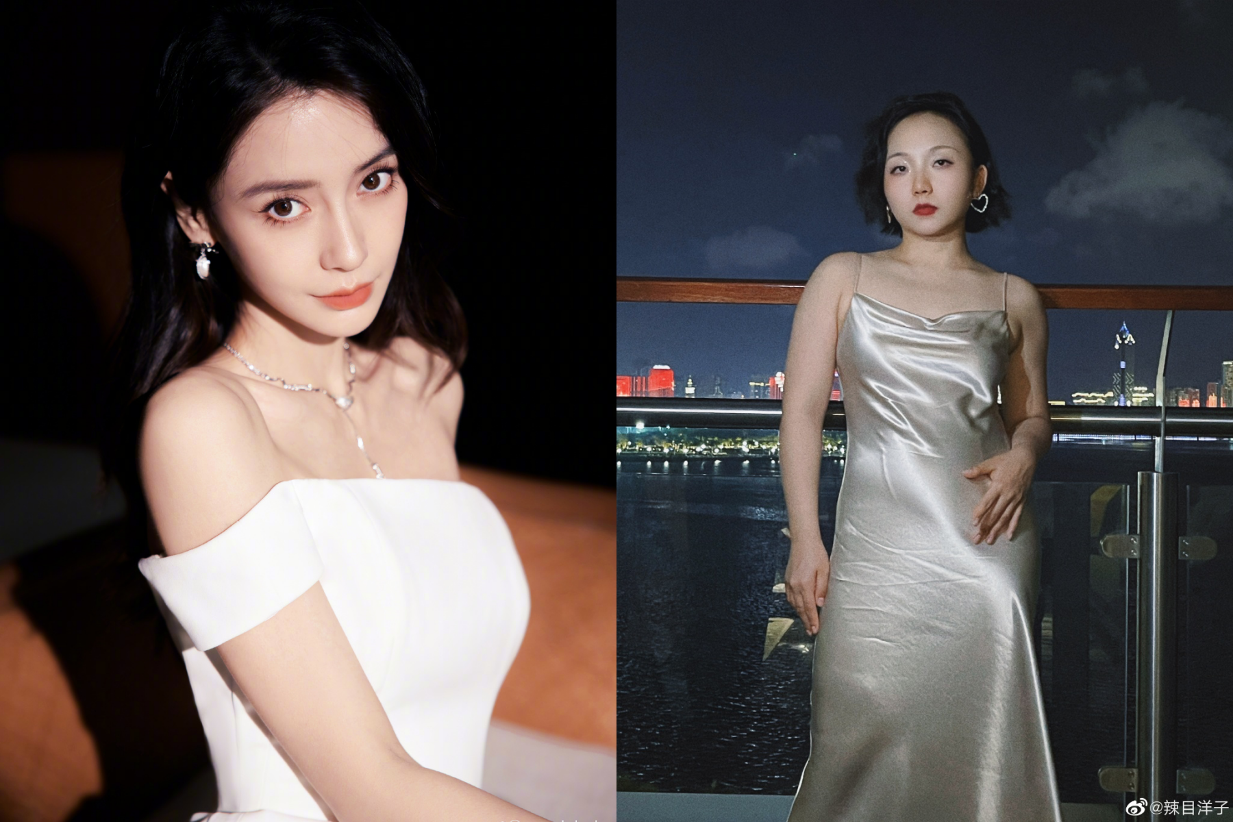 近日中國廣電總局爆出再度出手,令藝名近似外國名的藝人改名,左為Angelababy、右為辣目洋子。(翻攝自Angelababy、小辣李嘉琦微博)