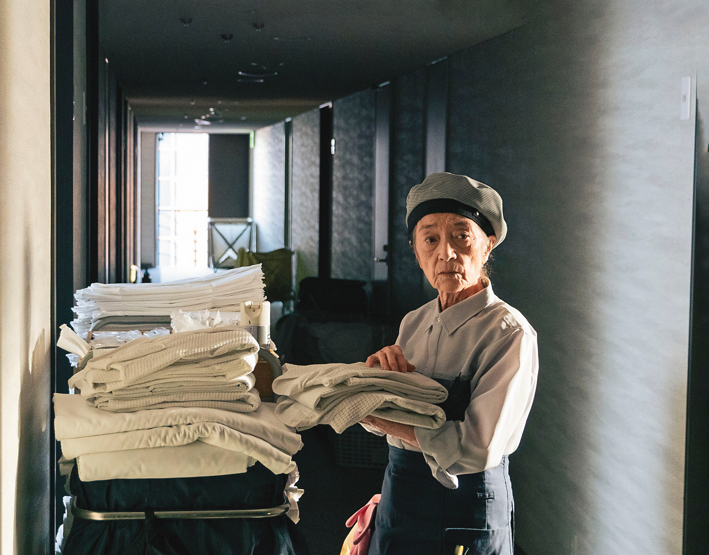 倍賞千惠子飾演靠自己打工生活的78歲獨居老人，卻因年齡遭公司資遣。（天馬行空提供）