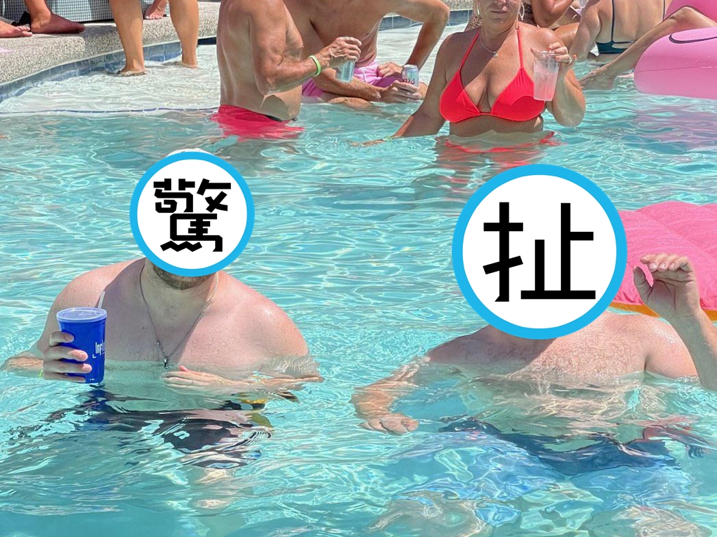 一名男子經常被說有一張像影星塞斯羅根的明星臉，沒想到度假時遇到一個「分身」。（翻攝Reddit）