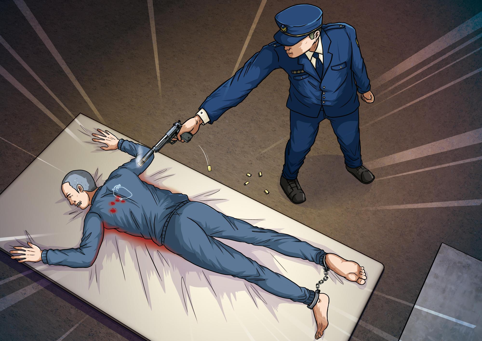 吳新華遭執行死刑時，因心臟偏右，法警連開5槍才伏法。（示意畫面）