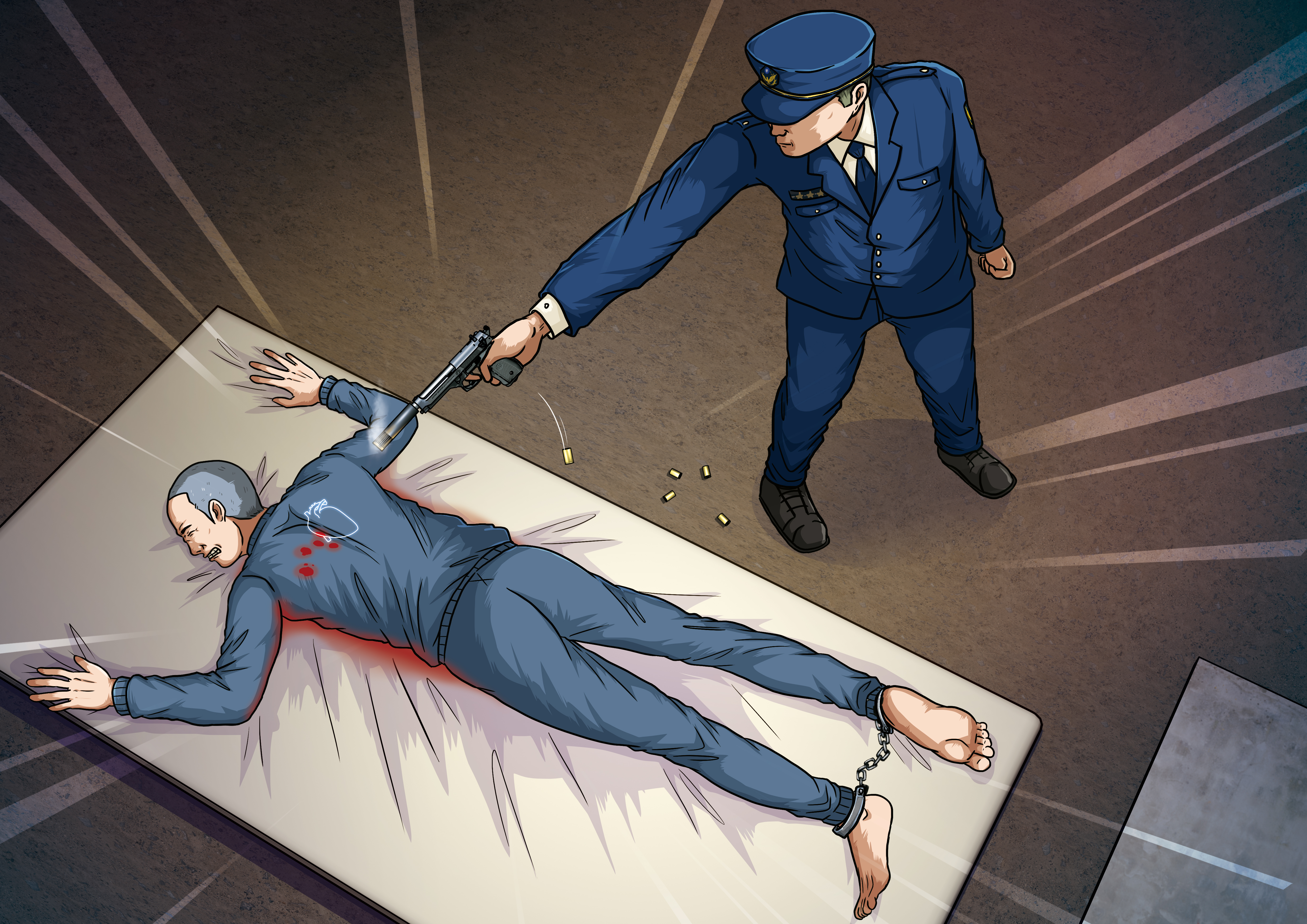 吳新華遭執行死刑時，因心臟偏右，法警連開5槍才伏法。（示意畫面）