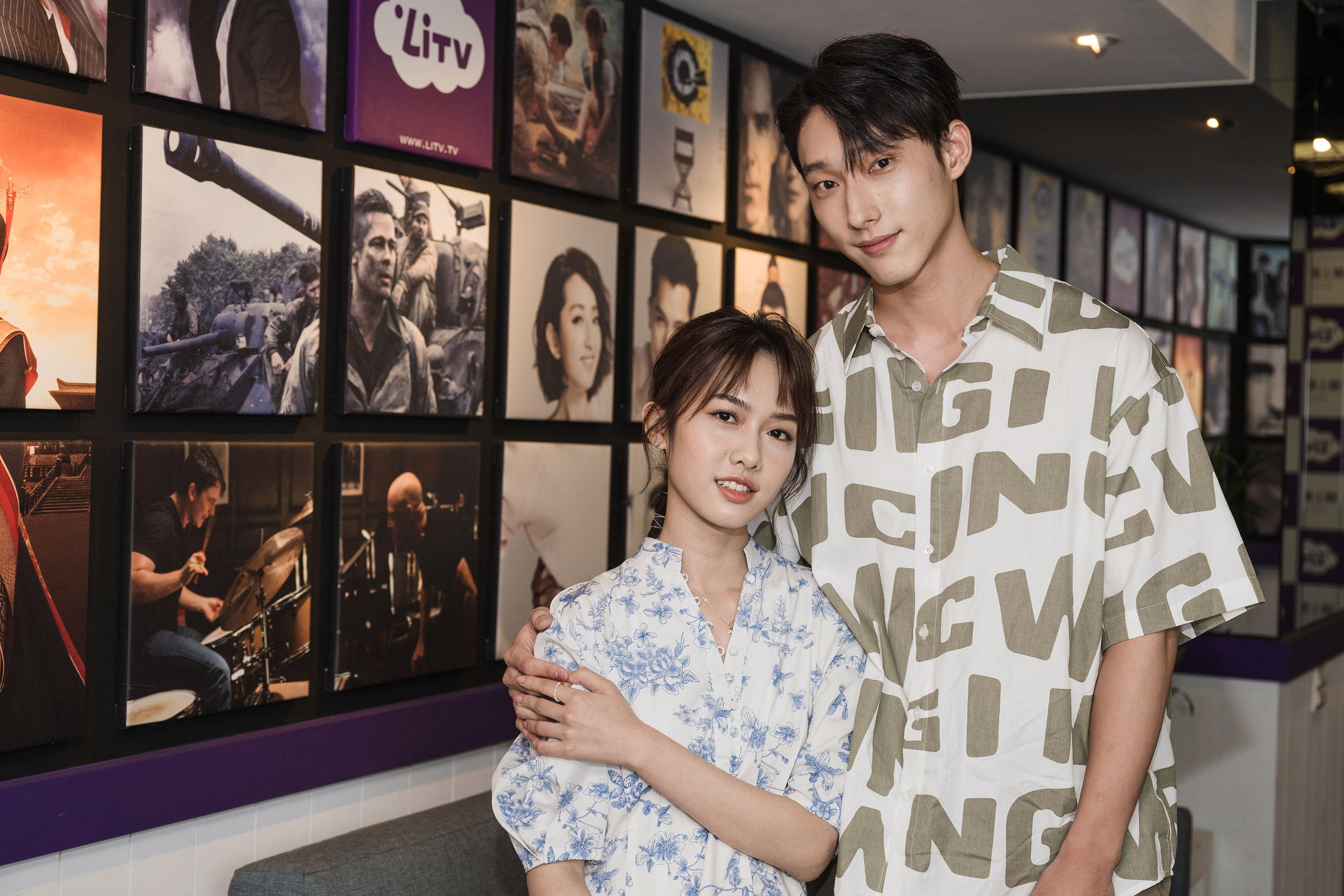 唐綸與何思靜為新片《藏匿處》接受訪問，直認一直被身旁的何思靜電到。（LiTV、 影格電影提供）