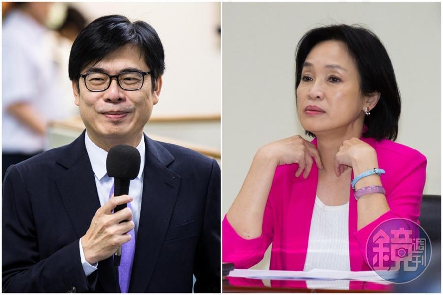 中華亞太菁英交流協會公布最新的高雄市長候選民調,陳其邁(左)在各項數據中大勝柯志恩(右)。(本刊資料照)