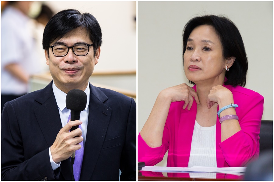 中華亞太菁英交流協會公布最新的高雄市長候選民調，陳其邁（左）在各項數據中大勝柯志恩（右）。（本刊資料照）