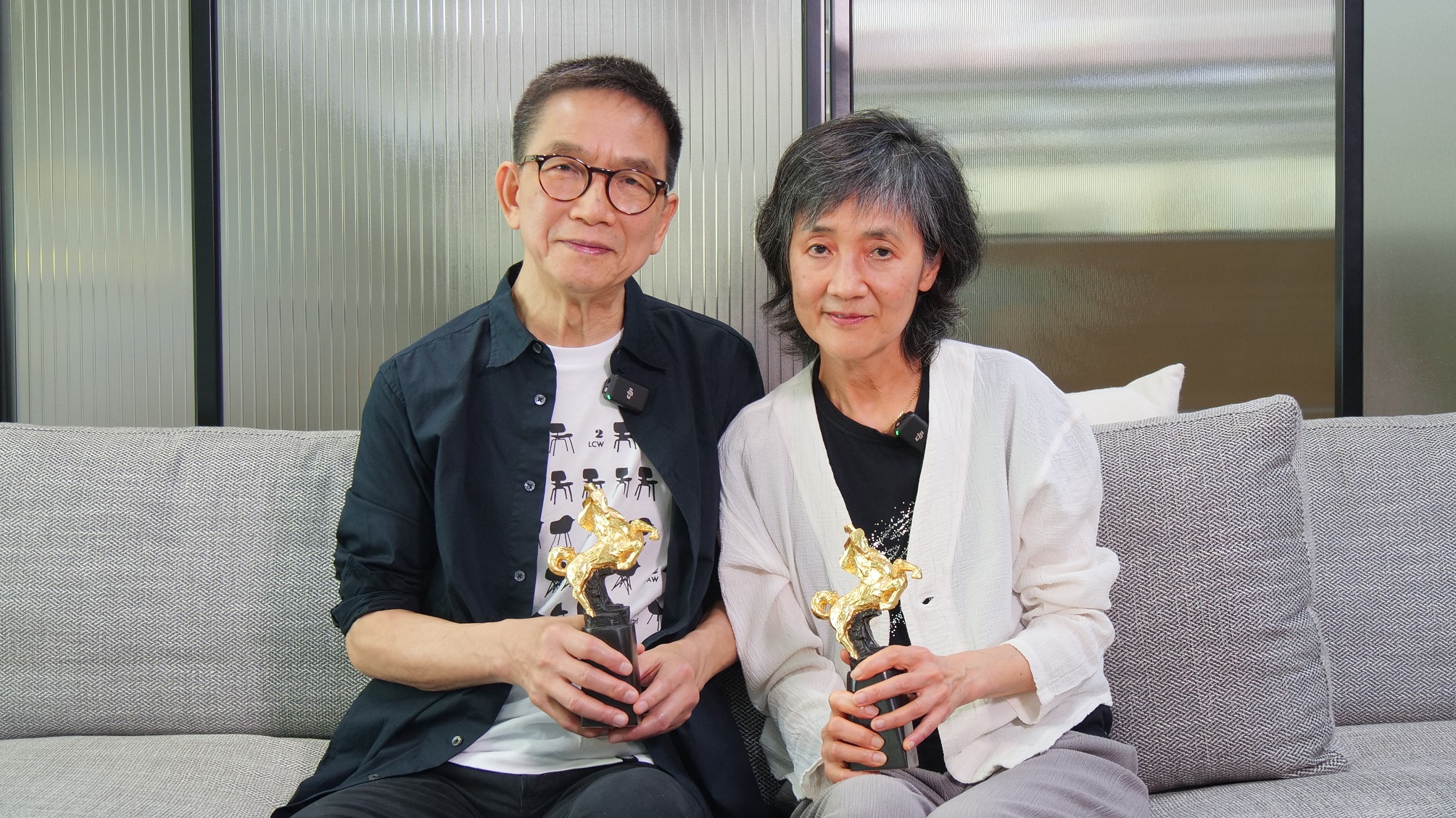 去年獲金馬獎最佳導演的羅卓瑤與夫婿方令正抵台參加今年金馬盛會，今（5）日特別拜會金馬執委會。（金馬執委會提供）