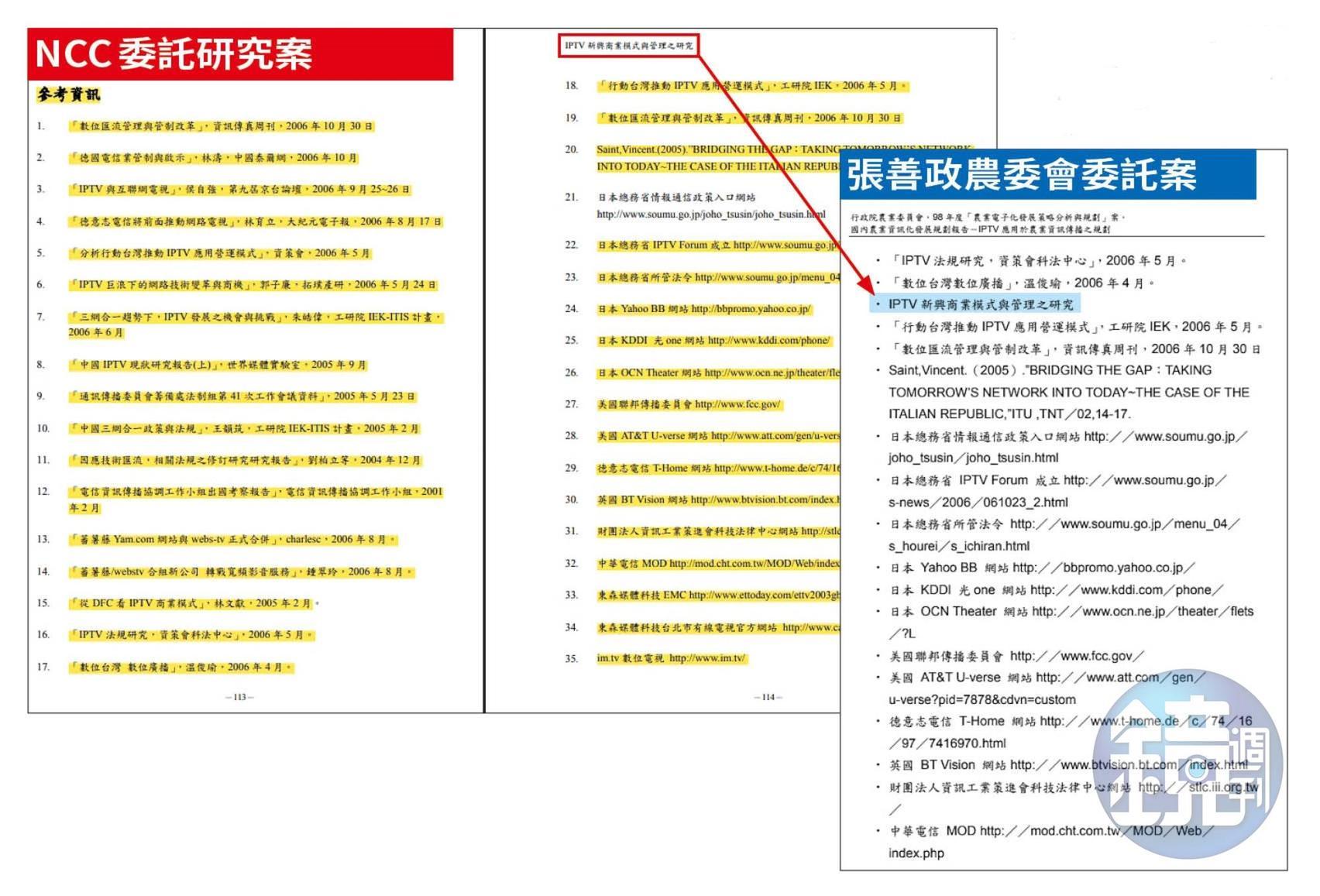 張善政團隊疑跨頁複製NCC報告,連頁首的報告名稱也一併複製。(翻攝畫面)