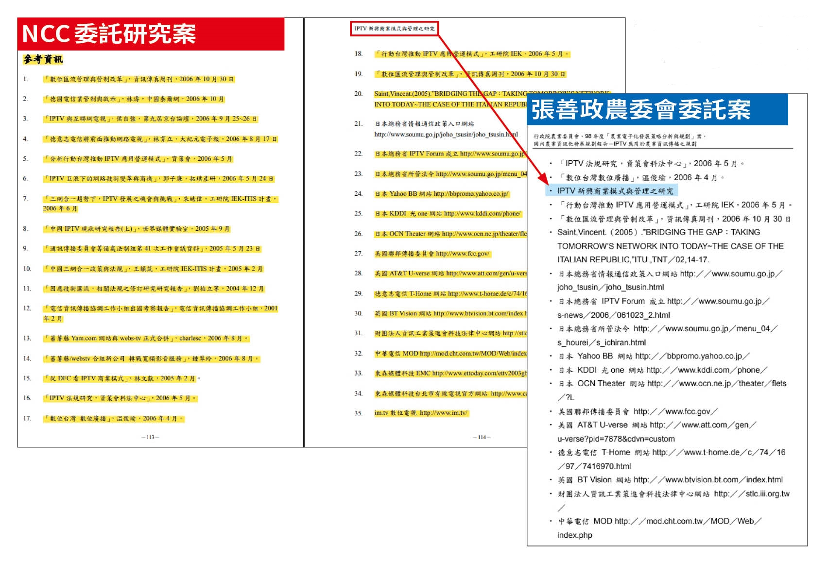 張善政團隊疑跨頁複製NCC報告，連頁首的報告名稱也一併複製。（翻攝畫面）