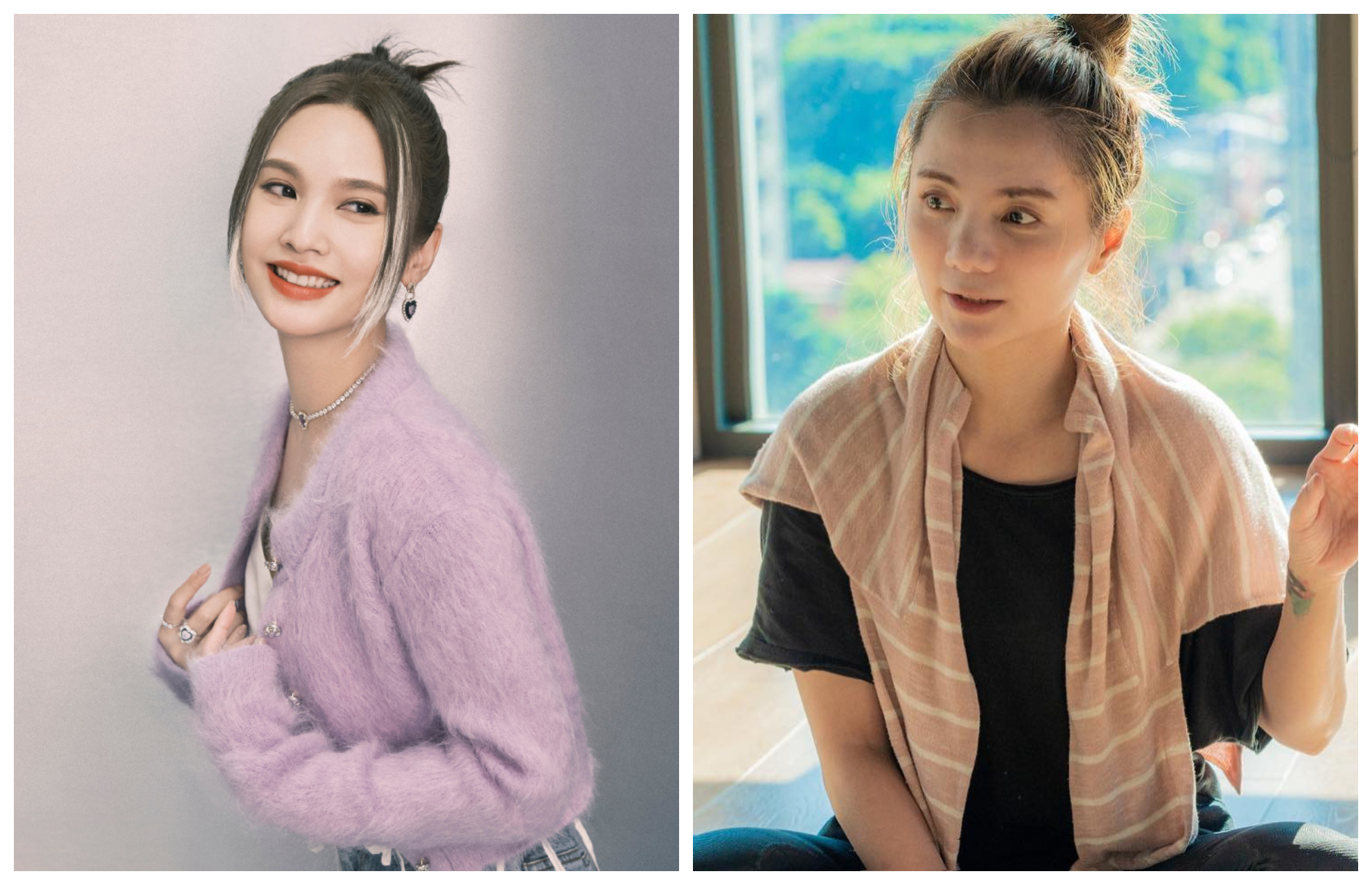 王思涵（右）力挺楊丞琳，認為酸民有那麼多時間在網路上謾罵，還不如去做點善事。（翻攝楊丞琳臉書、王思涵臉書）