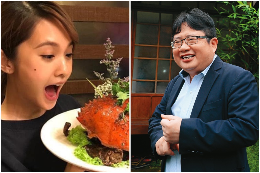 對於楊丞琳（左）海鮮事件炎上，網友們紛紛洗版海鮮圖片，矢板明夫（右）表示，是對這期間中國對台「文攻武嚇」表達不滿。（左圖翻攝自楊丞琳臉書，右圖本刊資料照）