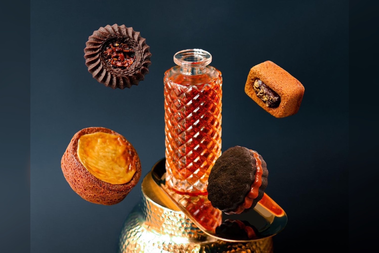 「SUGARbISTRO 食糖製菓」今年的中秋禮盒特別使用屏東在地可可、柬埔寨棕櫚花蜜糖等食材，打造出多款具有異國情調與南國氣息的創新甜點。（SUGARbISTRO食糖製菓提供）