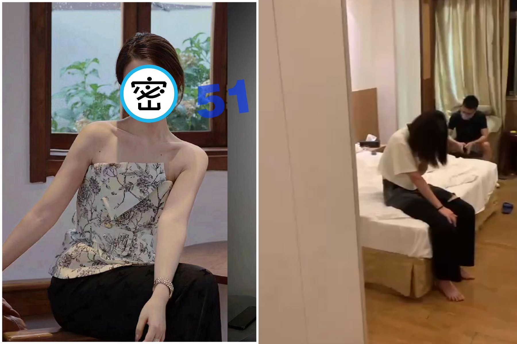 絕美人妻董娘情欲爆發，被綠帽夫捉姦在床！小王疑洩性愛影像報復。（翻自《51吃瓜網》）