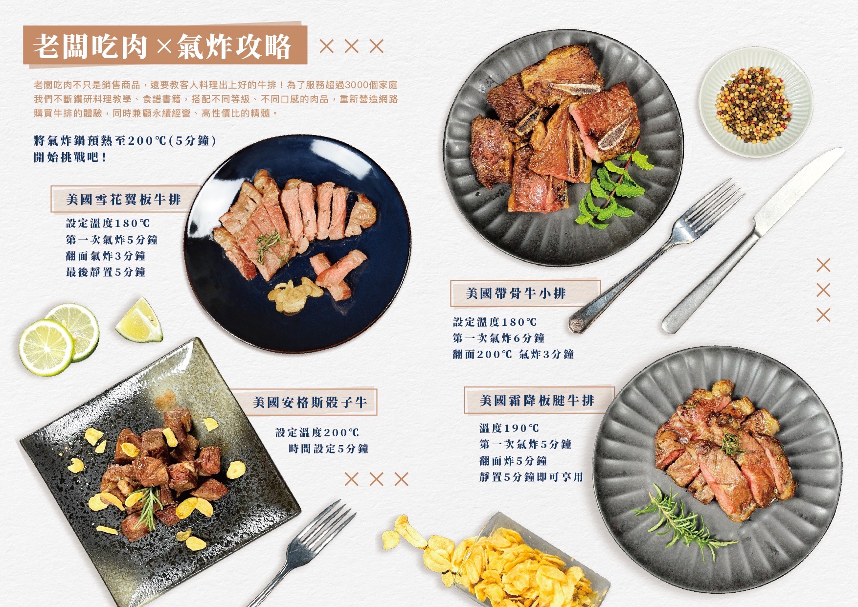 新印製的「氣炸聖經」食譜讓廚房小白或租屋族都不怕失手。（老闆吃肉提供）