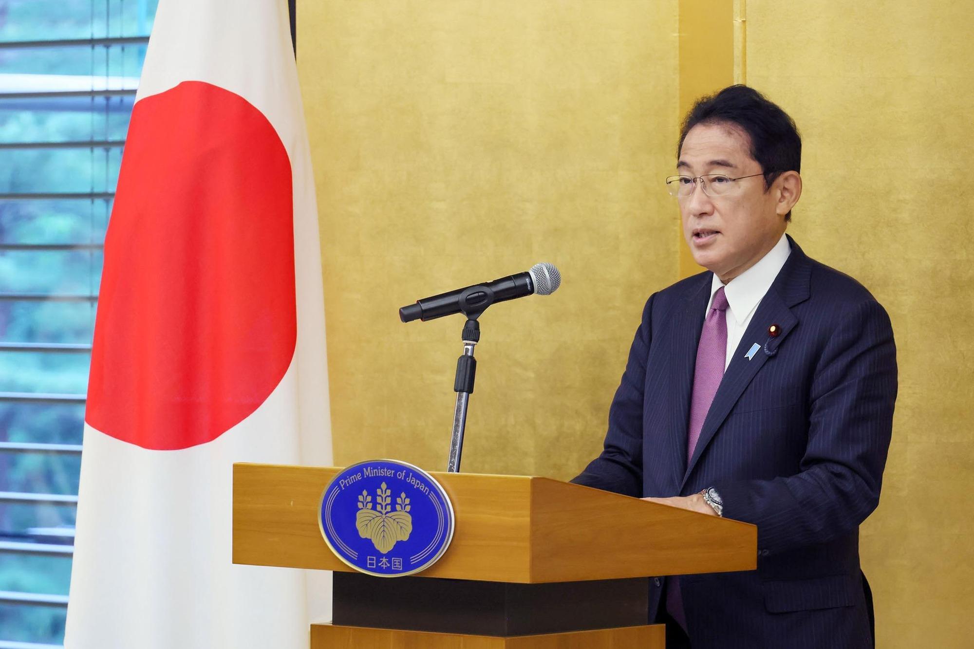 首相岸田文雄今（8）日出席國會，針對國葬一事備詢。（翻攝首相官邸臉書）