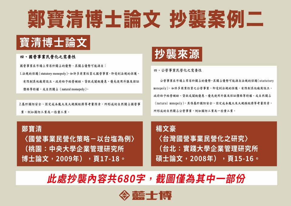 藍士博和四叉貓翻照鄭寶清博士論文，揪出其中疑似抄襲的部分與證據比對。（藍士博提供）