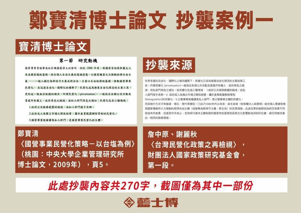 藍士博和四叉貓翻照鄭寶清博士論文,揪出其中疑似抄襲的部分與證據比對。(藍士博提供)