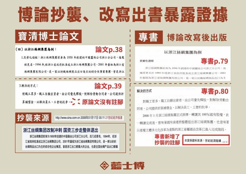 藍士博和四叉貓翻照鄭寶清博士論文,揪出其中疑似抄襲的部分與證據比對。(藍士博提供)