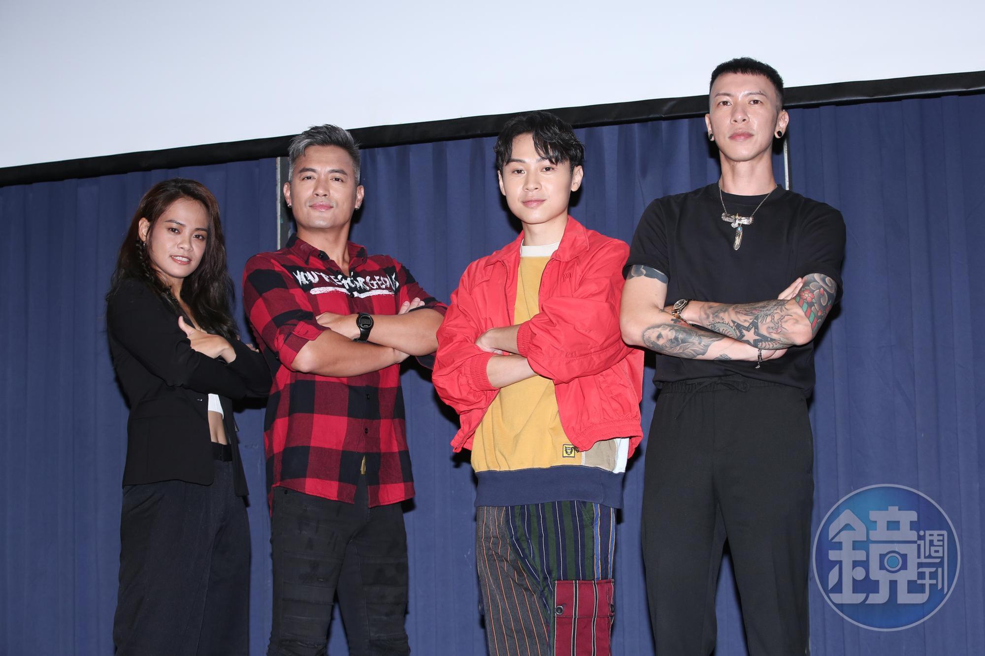 范逸臣、小春、顏佑庭、吱吱今天(12日)下午出席《全明星線上互動星光音樂會》售票記者會。