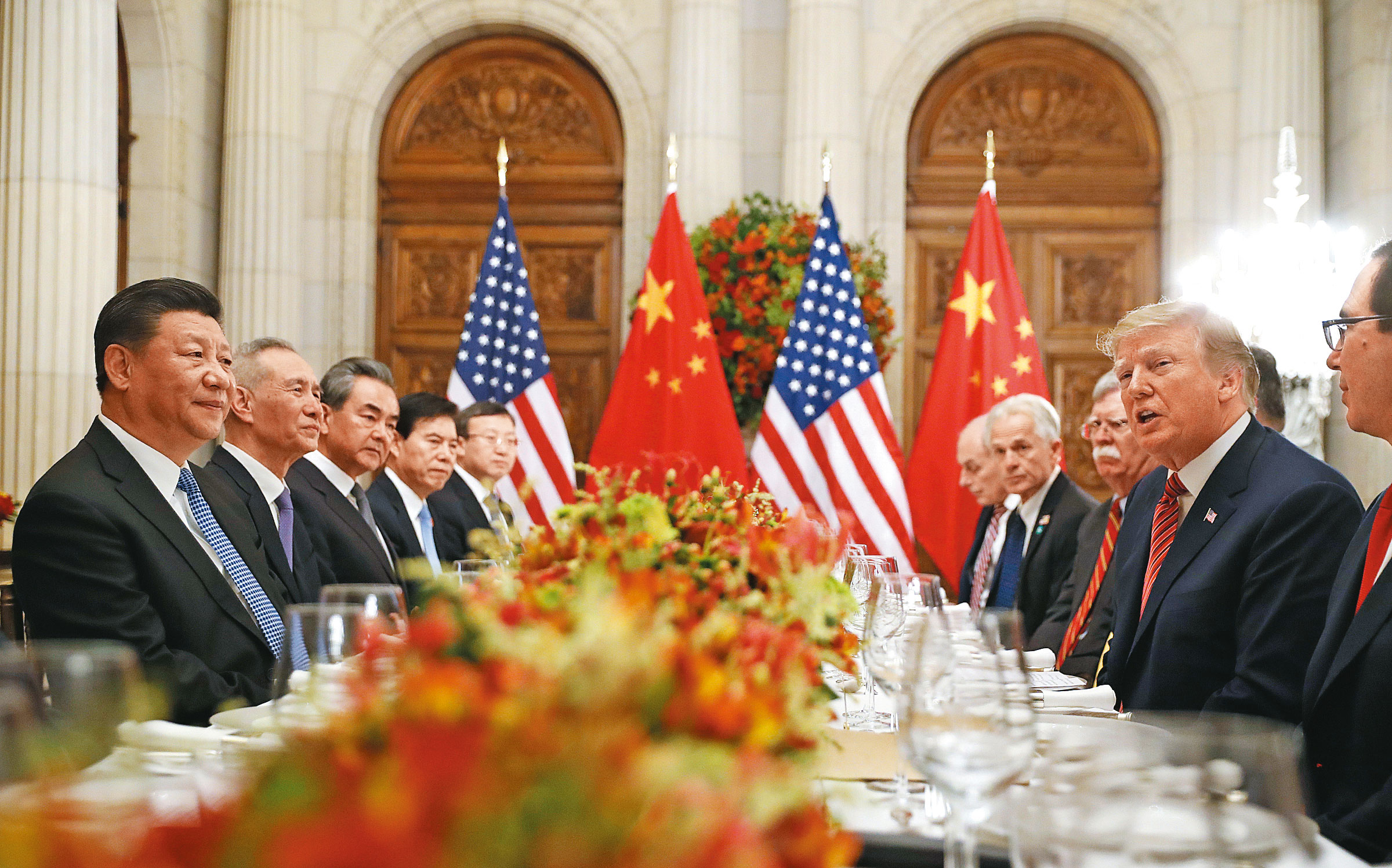 美國時任總統川普在2018年G20高峰會舉行「川習會」，為了吩坦尼問題，不惜與中國國家主席習近平槓上。（達志影像）