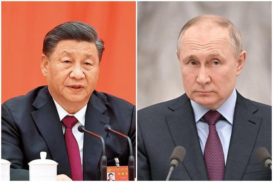 烏俄戰爭持續至今已超過半年,矢板明夫斷言俄國已輸了戰爭,中國恐淪為下個「國際全民公敵」。(左圖翻攝自新華網,右圖翻攝自推特@KremlinRussia_)