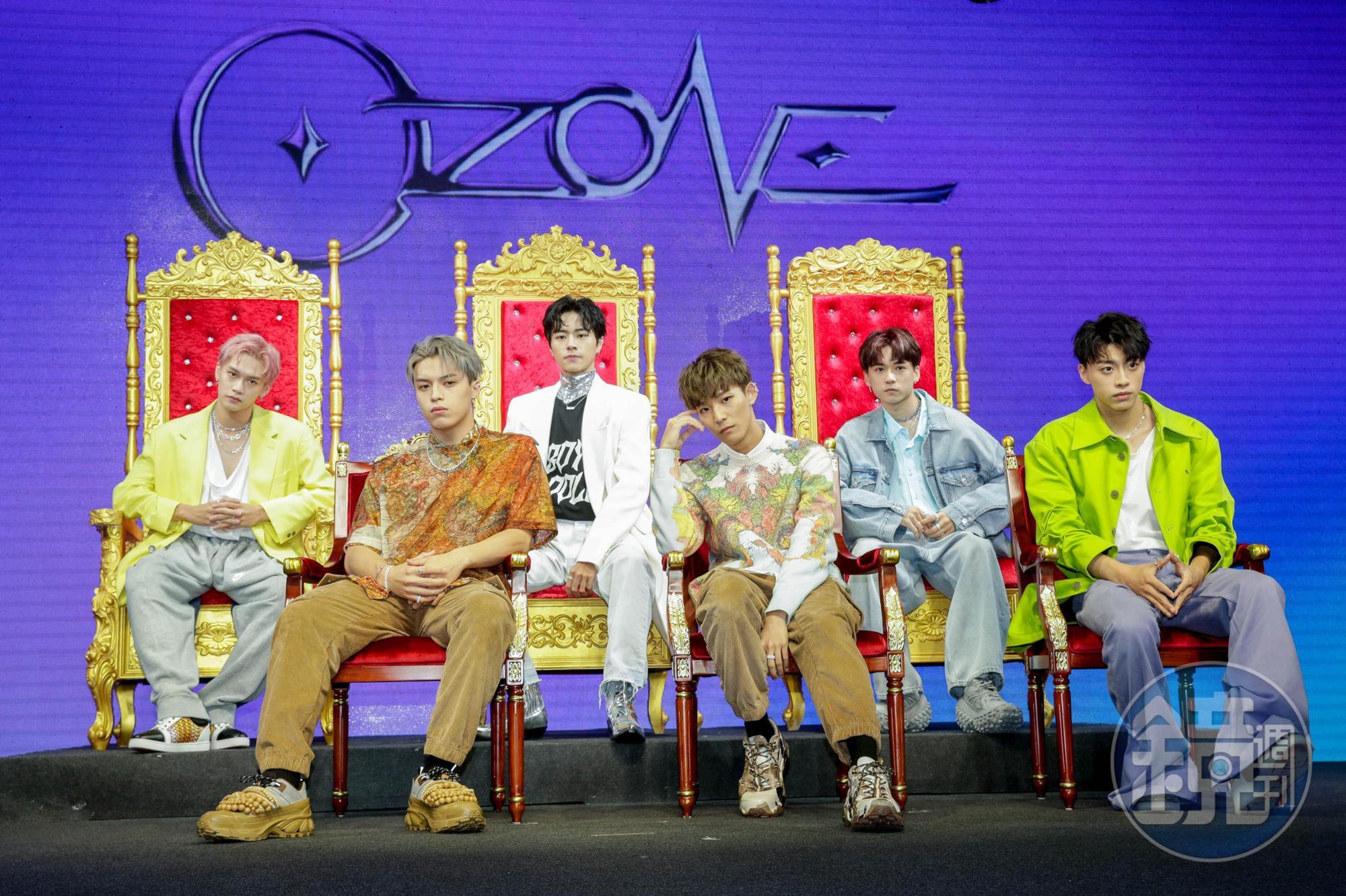 周子翔、李哲言、林佳辰、林煥鈞、周祖安、黃文廷(依序)組成「Ozone」如同「活氧」 象徵「Origin初心、Optimism正向、Originality創造力」