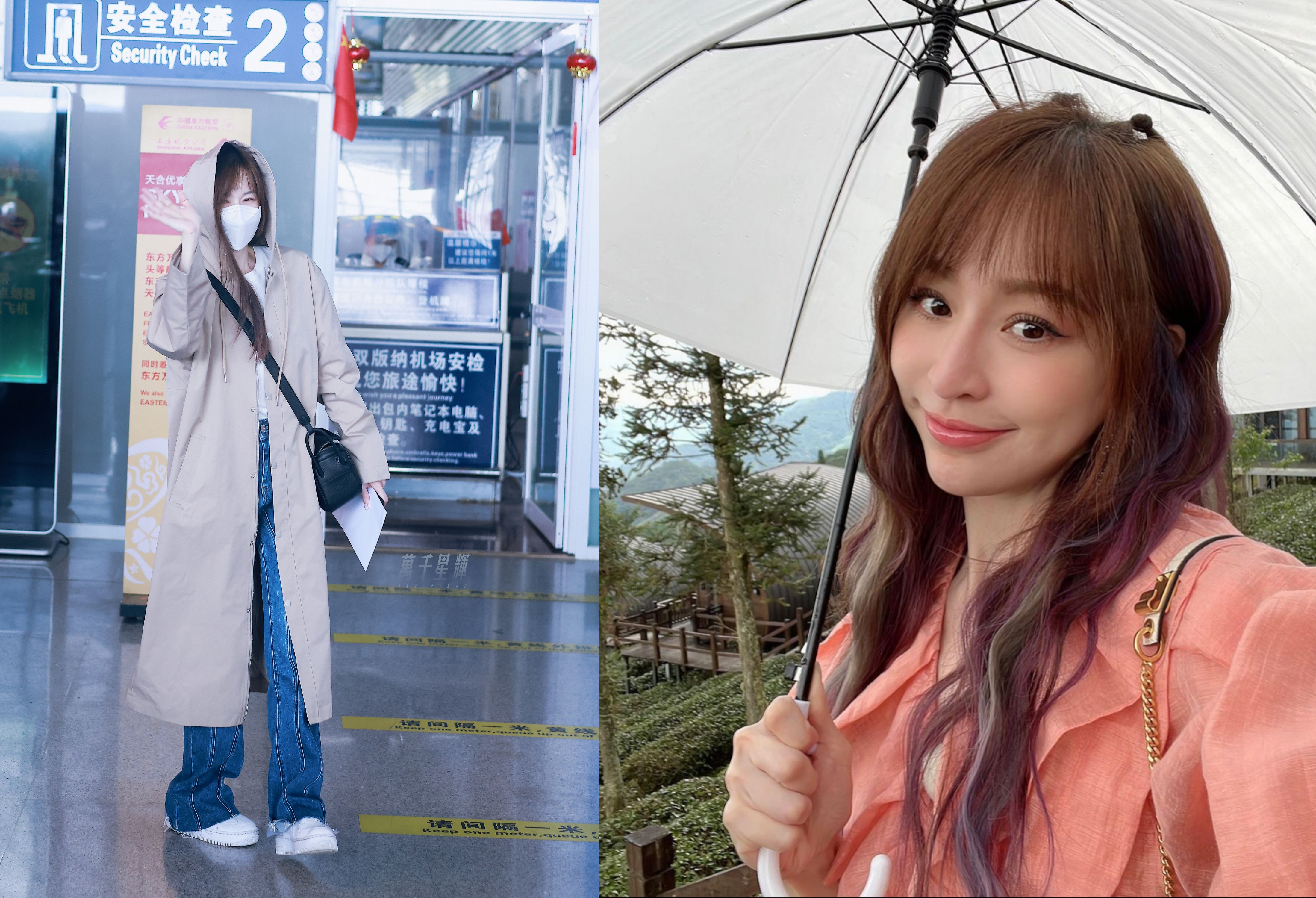 王心凌回到台灣，在廈門機場時向粉絲揮手道別。（翻攝自微博「萬千星輝_王心凌」、王心凌IG）