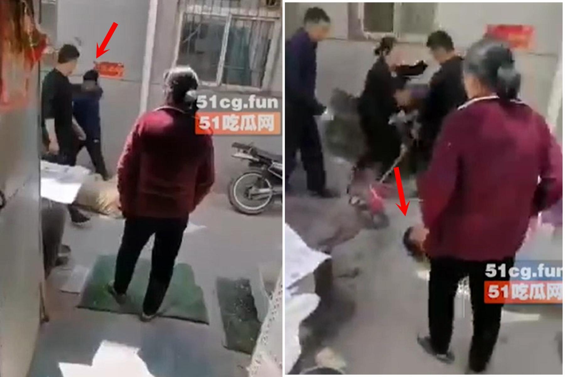 家族為地產起衝突，姪子挑釁「打我啊」！叔叔真拿鐵鎚重敲爆頭。（翻自《51吃瓜網》）
