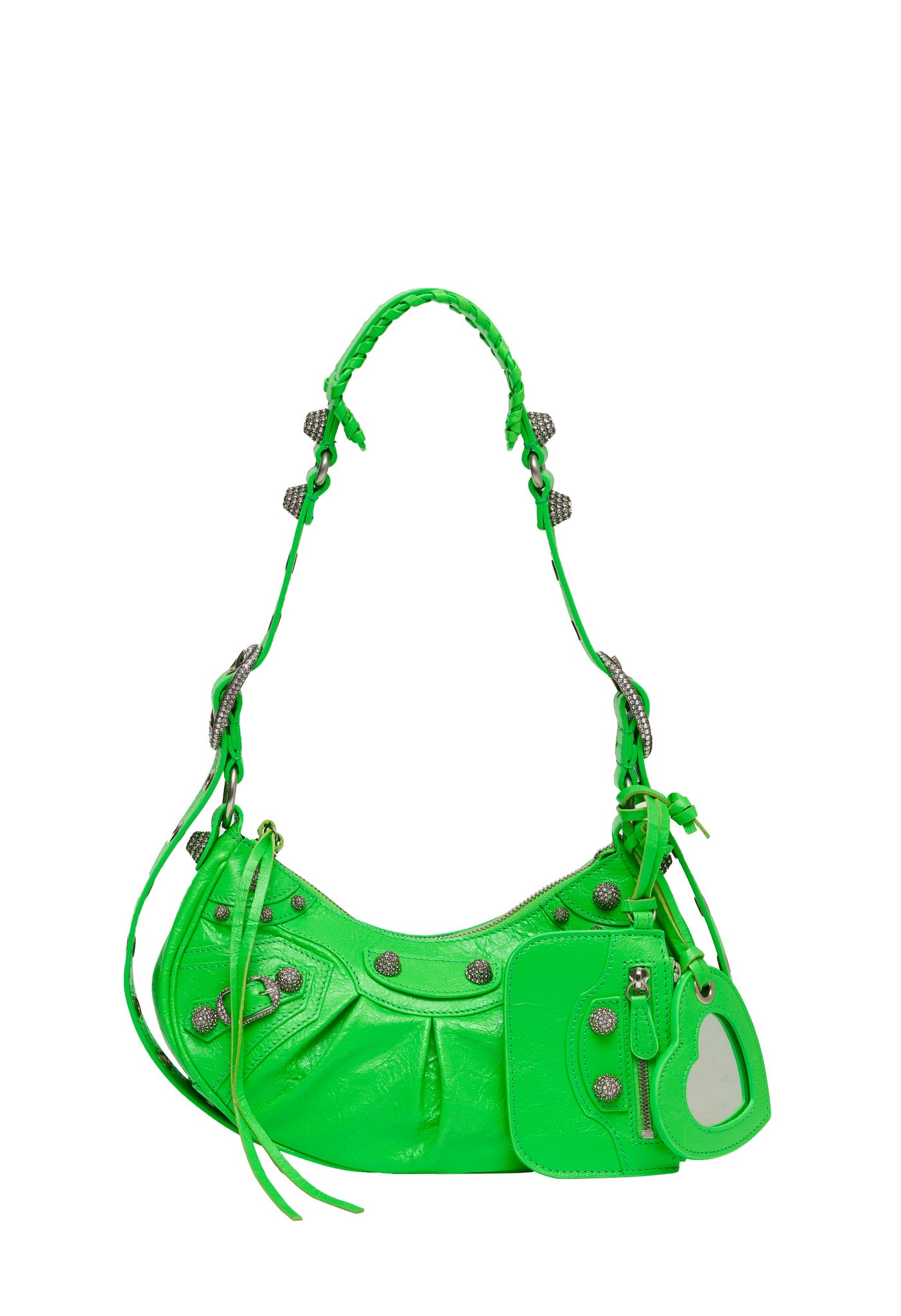 螢光綠LE CAGOLE XS肩背包 NT$84,900 BALENCIAGA。（BALENCIAGA提供）