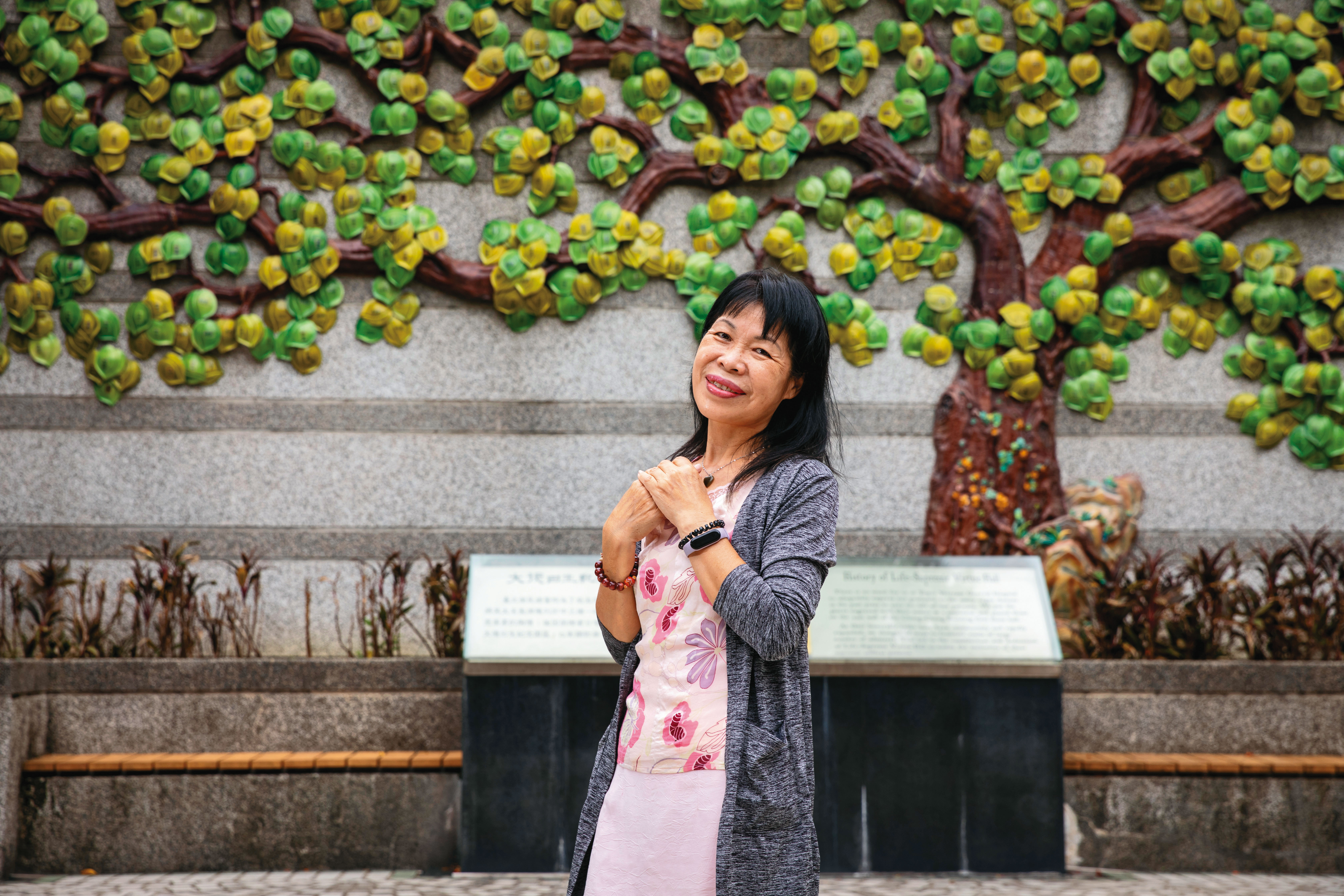 陳碧燕兒子的名字，也被記載在榮總紀念器官捐贈者的永生樹葉片上。